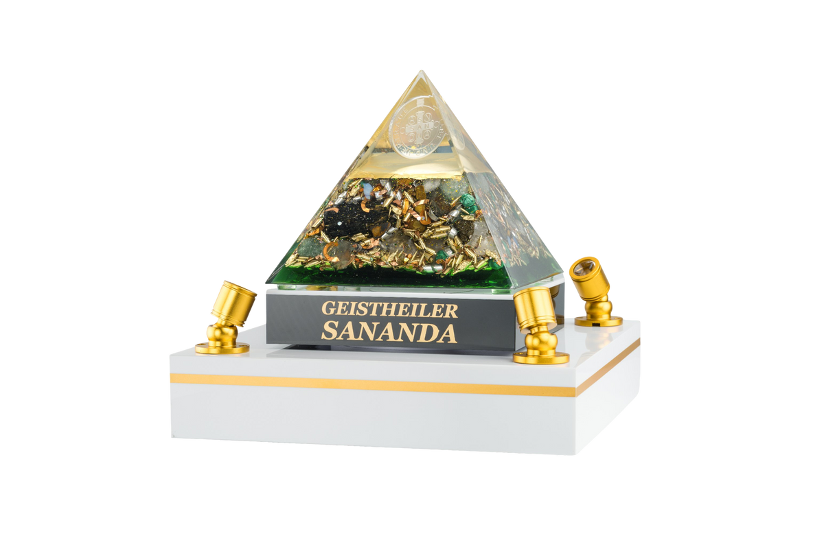 Energetische Heil- Schutz Pyramide Edition II + Leuchtvitrine SET